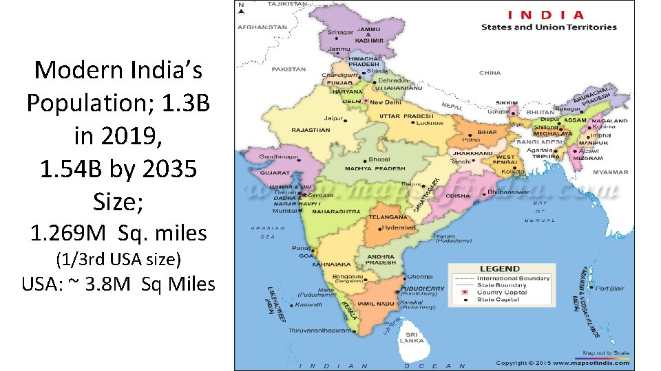 Modern India’s Population; 1. 3 B in 2019, 1. 54 B by 2035 Size;