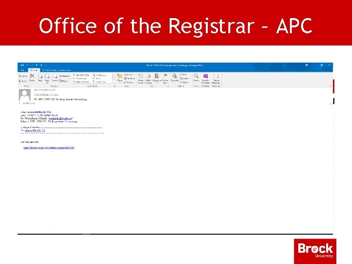 Office of the Registrar – APC 