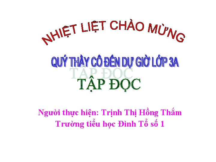 Người thực hiện: Trịnh Thị Hồng Thắm Trường tiểu học Đình Tổ số 1