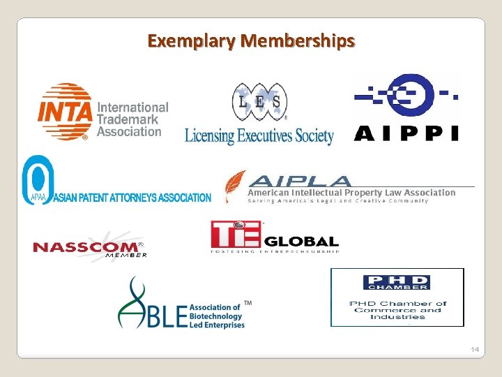 Exemplary Memberships 14 