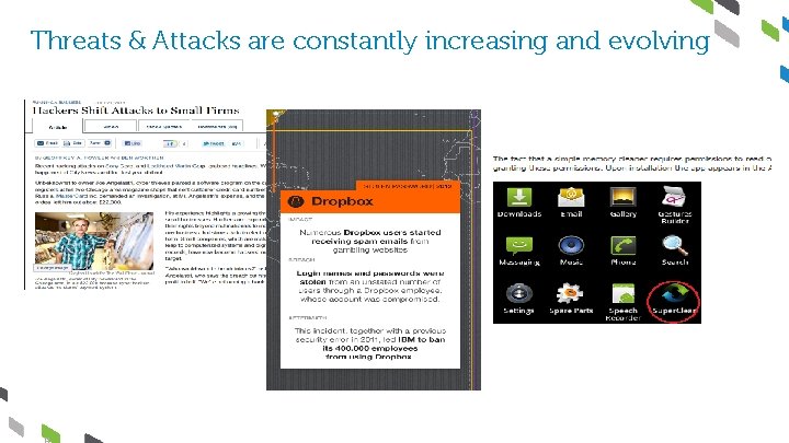 Threats & Attacks are constantly increasing and evolving 