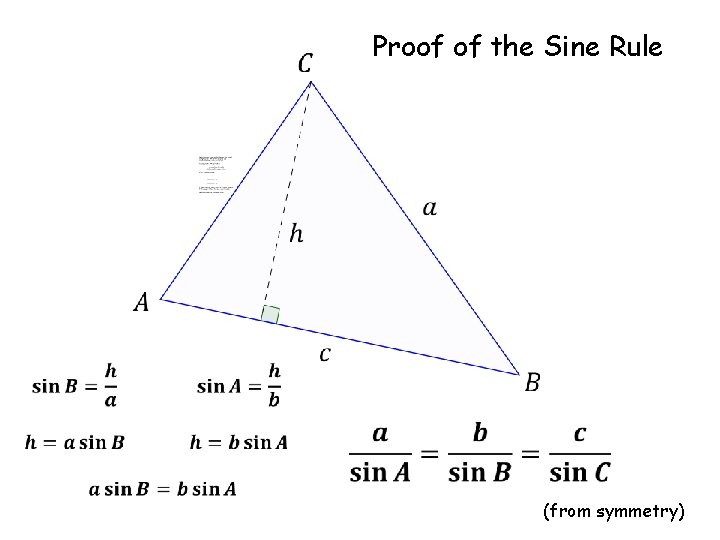 Proof of the Sine Rule (from symmetry) 