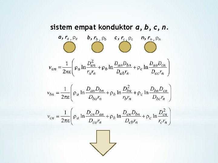 sistem empat konduktor a, b, c, n. a, ra , a b, rb ,