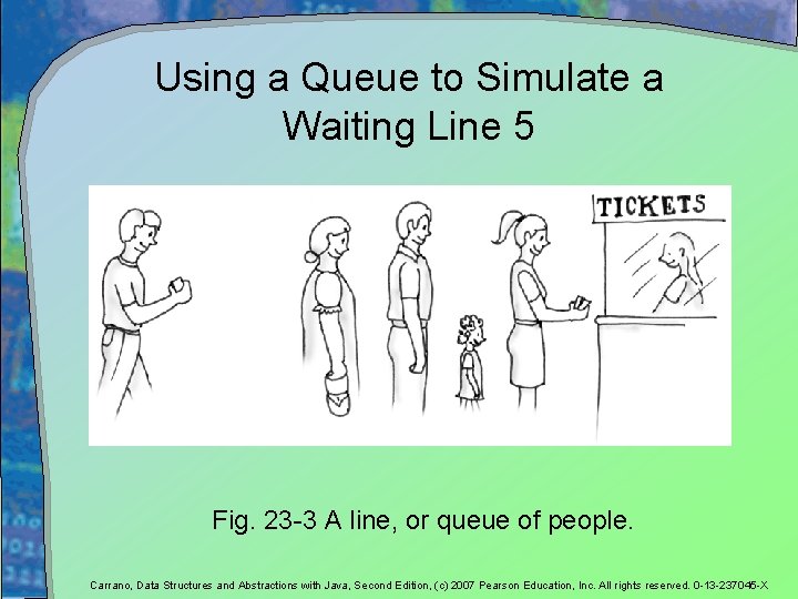 Using a Queue to Simulate a Waiting Line 5 Fig. 23 -3 A line,