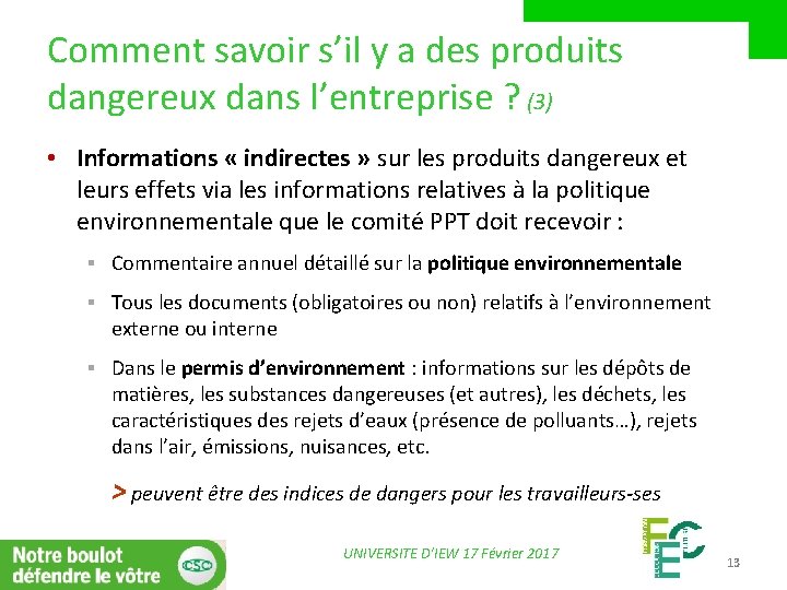 Comment savoir s’il y a des produits dangereux dans l’entreprise ? (3) • Informations