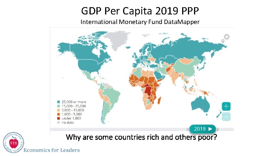 GDP Per Capita 2019 PPP Low, International Middle, & High Income Nations Monetary Fund