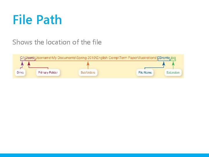 File Path Shows the location of the file 