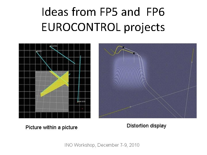 Ideas from FP 5 and FP 6 EUROCONTROL projects Picture within a picture Distortion