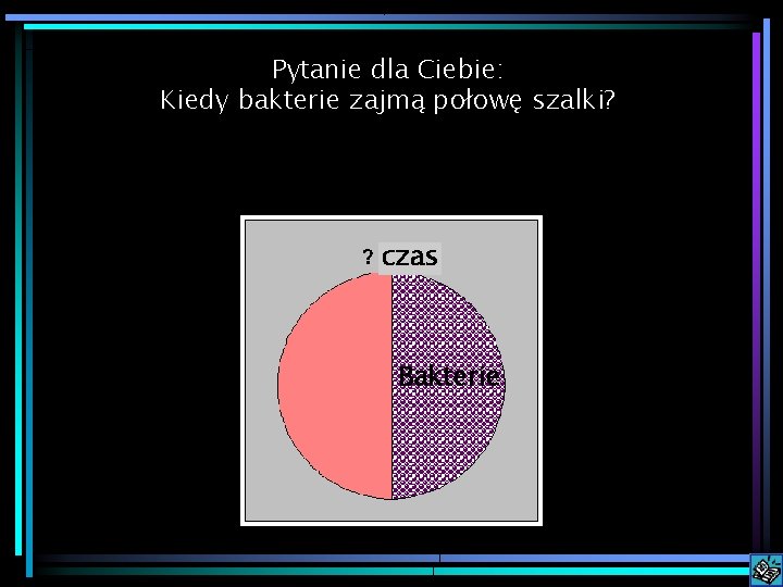 Pytanie dla Ciebie: Kiedy bakterie zajmą połowę szalki? czas Bakterie 