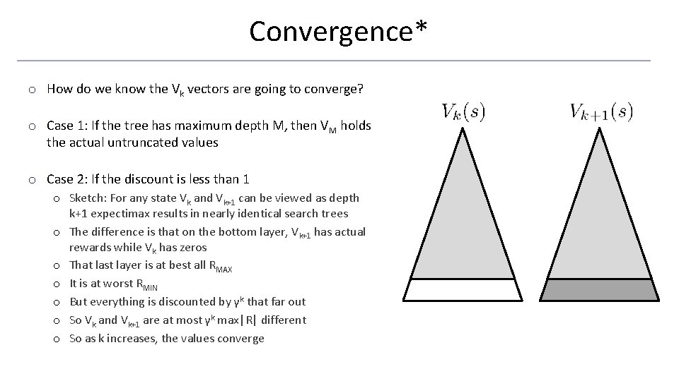 Convergence* o How do we know the Vk vectors are going to converge? o