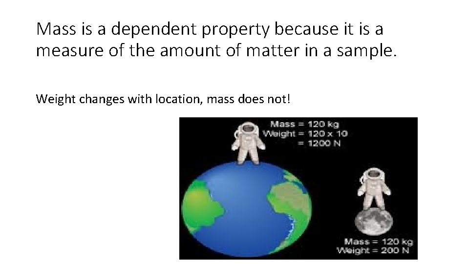 Mass is a dependent property because it is a measure of the amount of