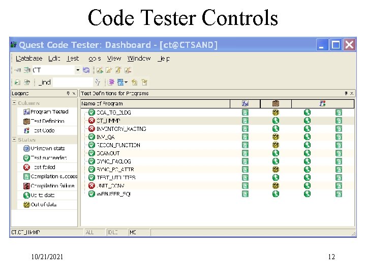 Code Tester Controls 10/21/2021 12 
