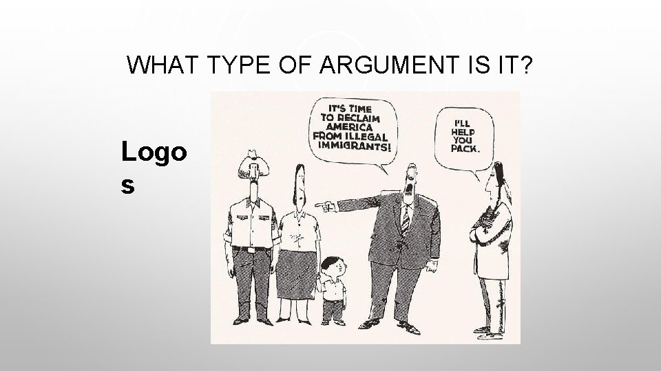 WHAT TYPE OF ARGUMENT IS IT? Logo s 