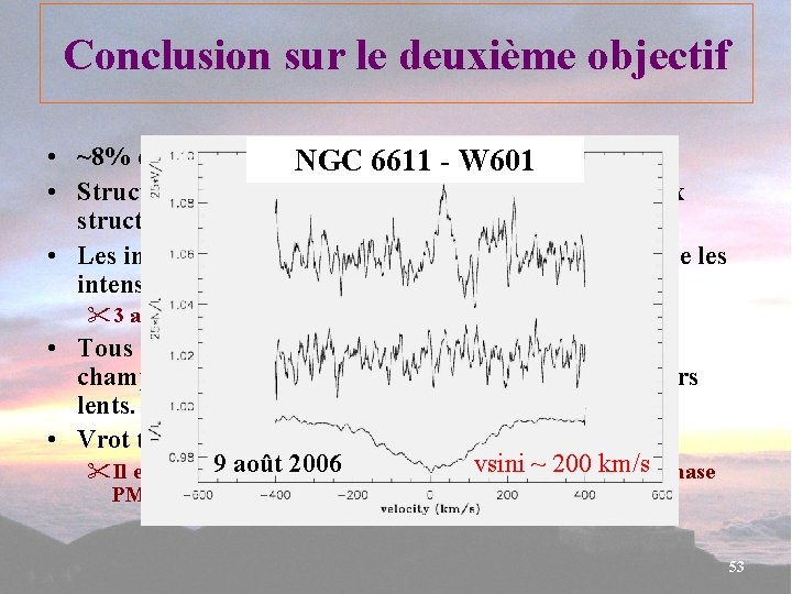 Conclusion sur le deuxième objectif • ~8% des étoiles de Herbig sont magnétiques NGC