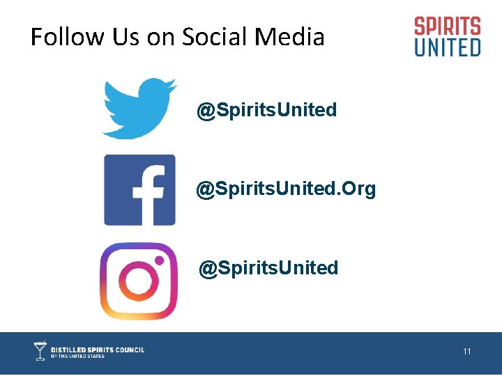 Follow Us on Social Media @Spirits. United. Org @Spirits. United 11 