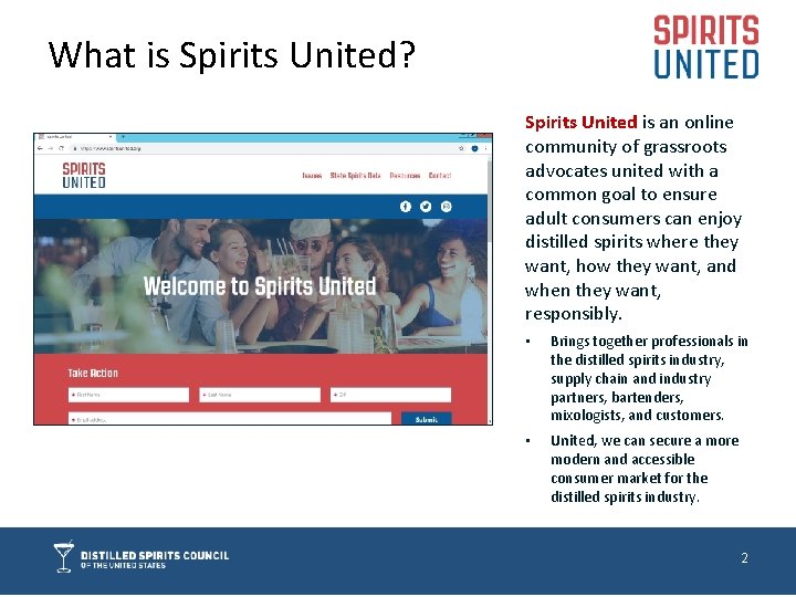 What is Spirits United? Spirits United is an online community of grassroots advocates united