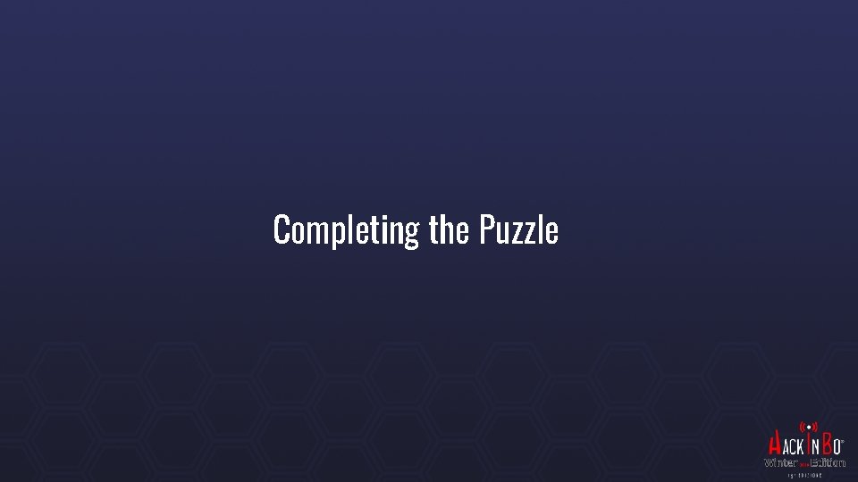 Completing the Puzzle 