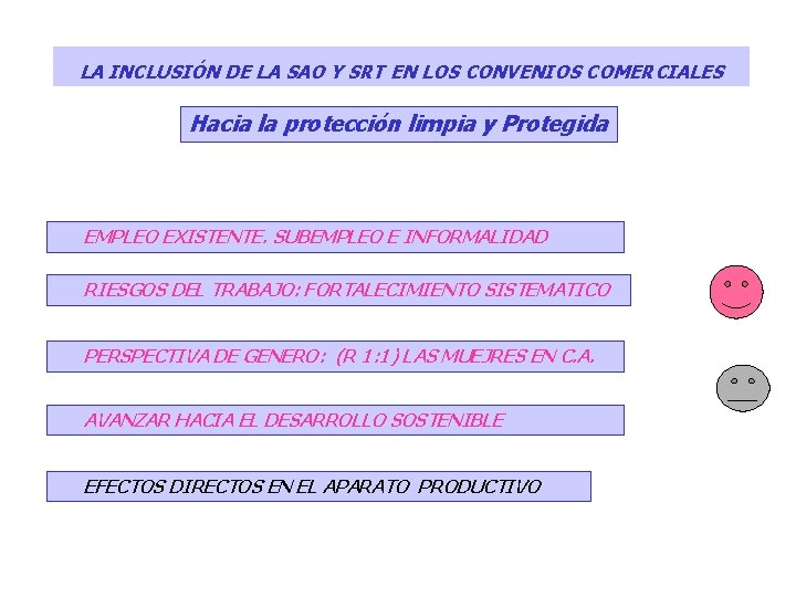 LA INCLUSIÓN DE LA SAO Y SRT EN LOS CONVENIOS COMERCIALES Hacia la protección