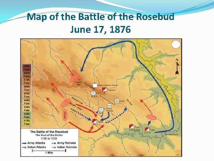 Map of the Battle of the Rosebud June 17, 1876 