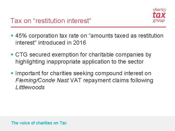 Tax on “restitution interest” § 45% corporation tax rate on “amounts taxed as restitution