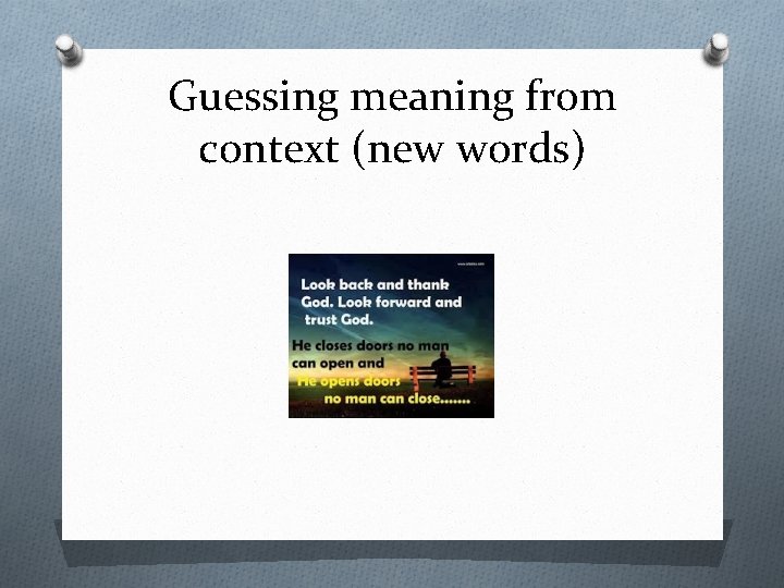 Guessing meaning from context (new words) 