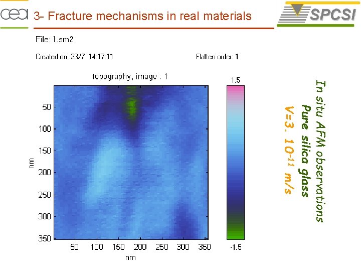 3 - Fracture mechanisms in real materials In situ AFM observations Pure silica glass