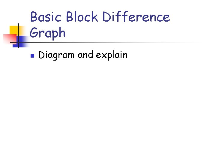 Basic Block Difference Graph n Diagram and explain 