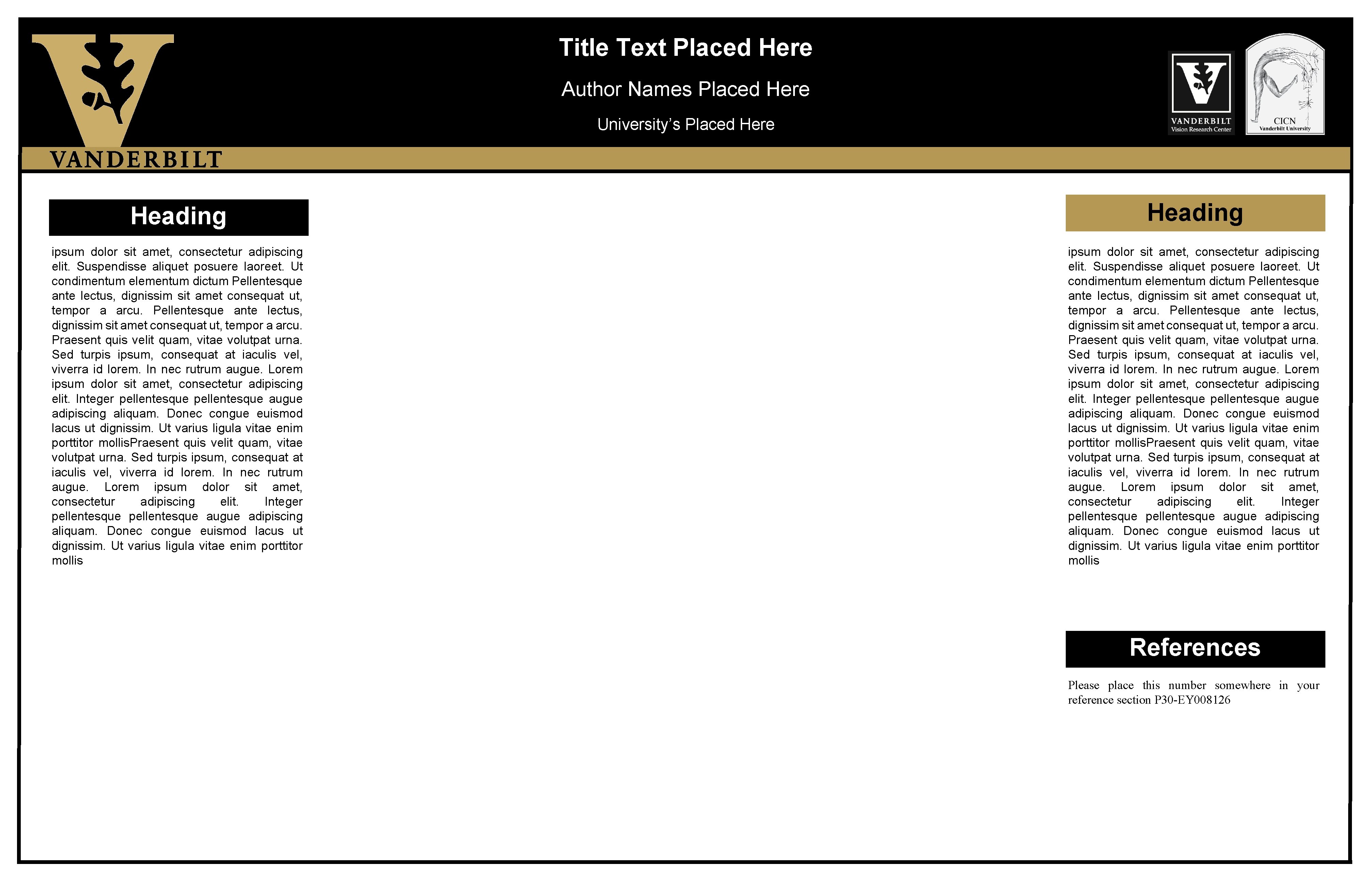 Title Text Placed Here Author Names Placed Here University’s Placed Here Heading ipsum dolor