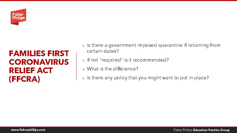 FAMILIES FIRST CORONAVIRUS RELIEF ACT (FFCRA) www. fisherphillips. com > Is there a government