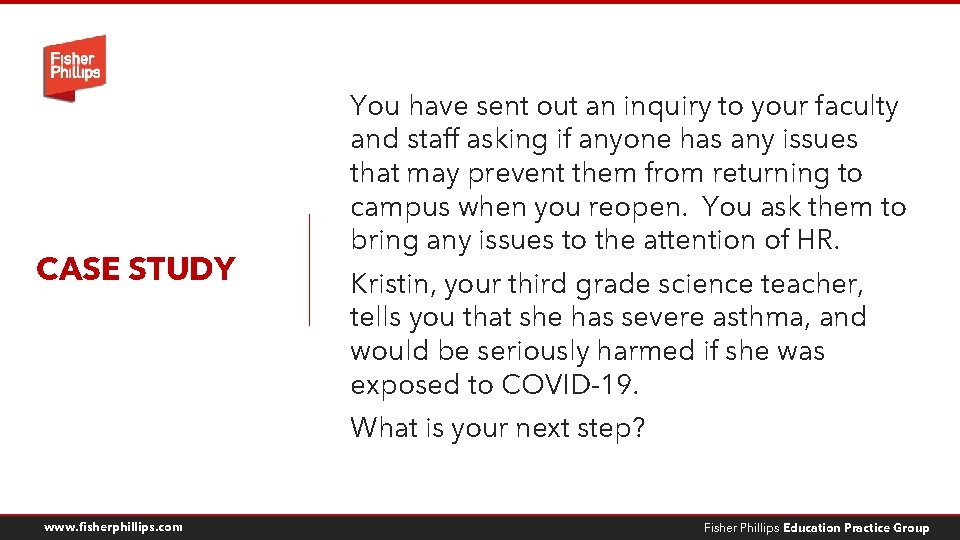 CASE STUDY You have sent out an inquiry to your faculty and staff asking