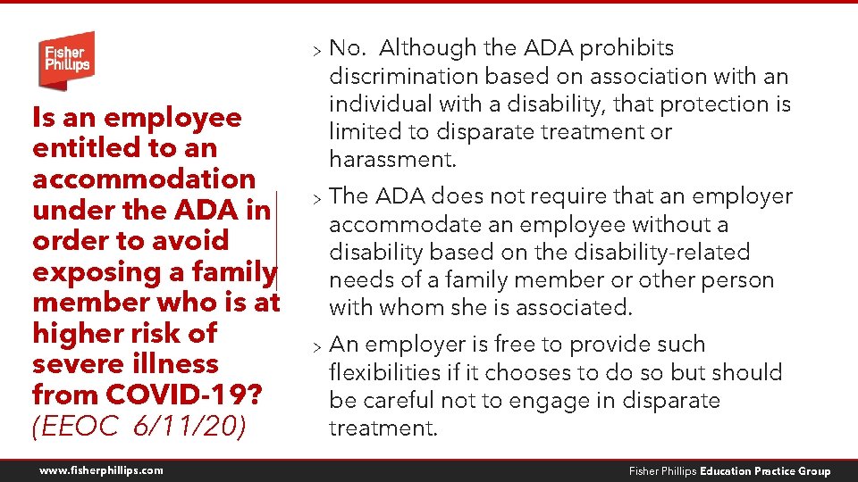 Is an employee entitled to an accommodation under the ADA in order to avoid