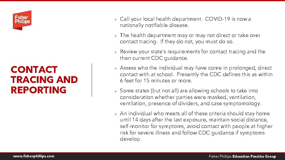 > Call your local health department. COVID-19 is now a nationally notifiable disease. >