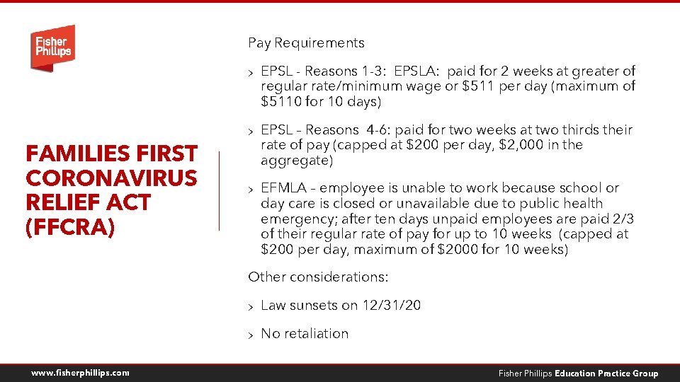 Pay Requirements > EPSL - Reasons 1 -3: EPSLA: paid for 2 weeks at