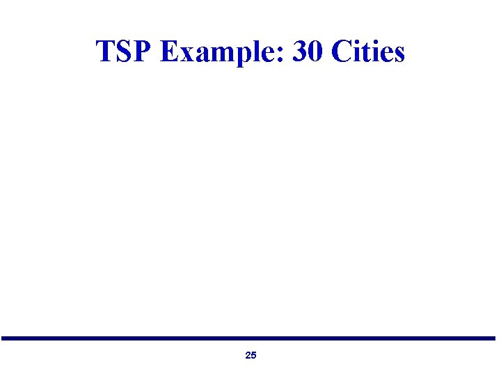 TSP Example: 30 Cities 25 