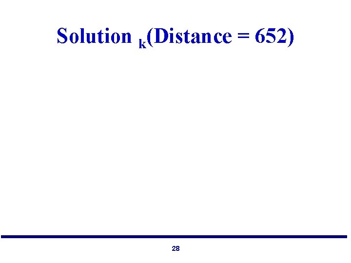 Solution k(Distance = 652) 28 