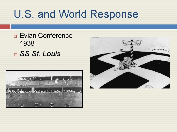 U. S. and World Response Evian Conference 1938 SS St. Louis 