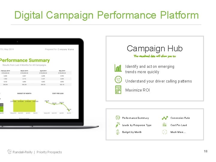 Digital Campaign Performance Platform Company Name Campaign Hub The visualized data will allow you