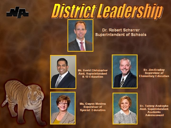 Dr. Robert Scherrer Superintendent of Schools Mr. David Christopher Asst. Superintendent K-12 Education Ms.