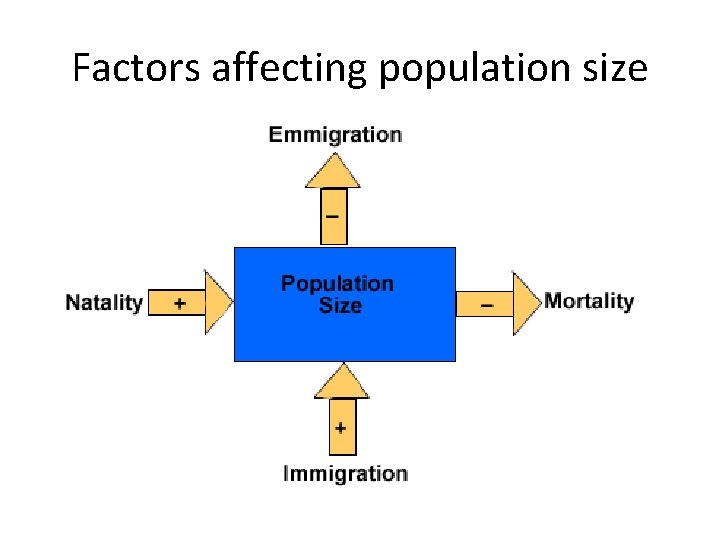 Factors affecting population size Factors affecting population size