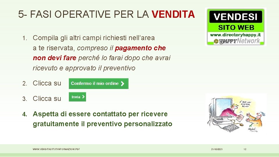 5 - FASI OPERATIVE PER LA VENDITA 1. Compila gli altri campi richiesti nell’area