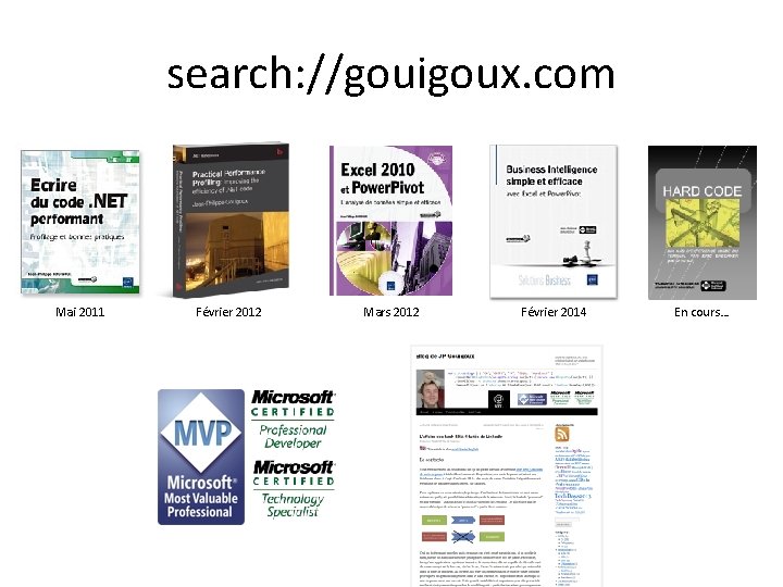 search: //gouigoux. com Mai 2011 Février 2012 Mars 2012 Février 2014 En cours… 