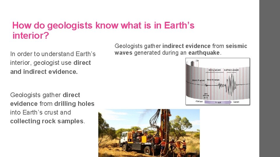 How do geologists know what is in Earth’s interior? In order to understand Earth’s