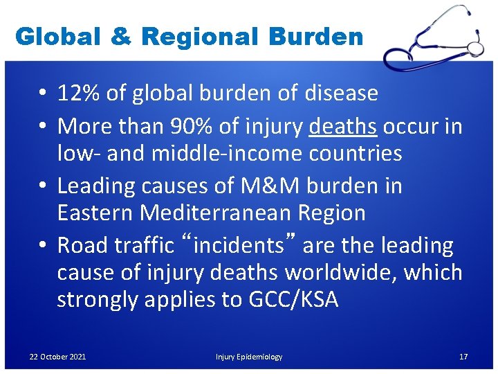 Global & Regional Burden • 12% of global burden of disease • More than