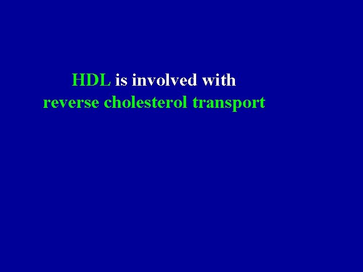 HDL is involved with reverse cholesterol transport 