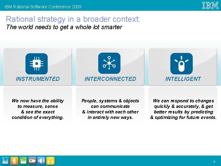 IBM Rational Software Conference 2009 Rational strategy in a broader context: The world needs
