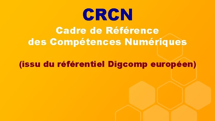 CRCN Cadre de Référence des Compétences Numériques (issu du référentiel Digcomp européen) 