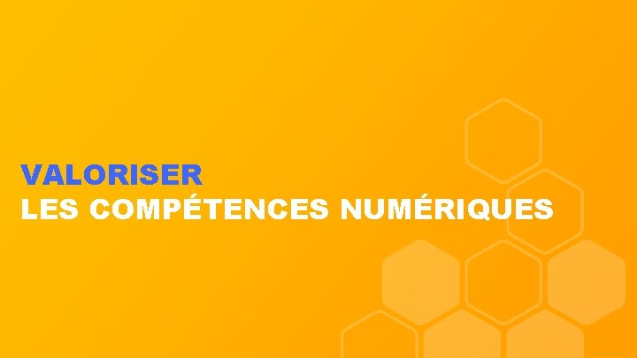 VALORISER LES COMPÉTENCES NUMÉRIQUES 
