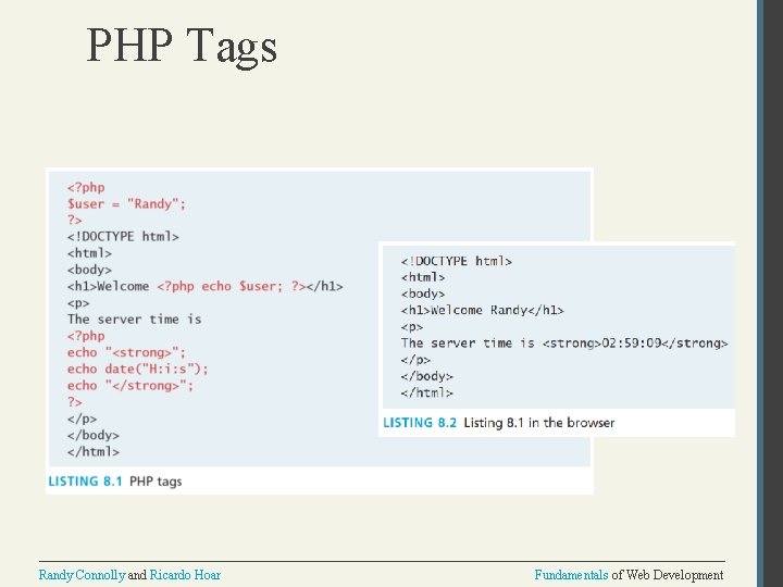 PHP Tags Randy Connolly and Ricardo Hoar Fundamentals of Web Development 