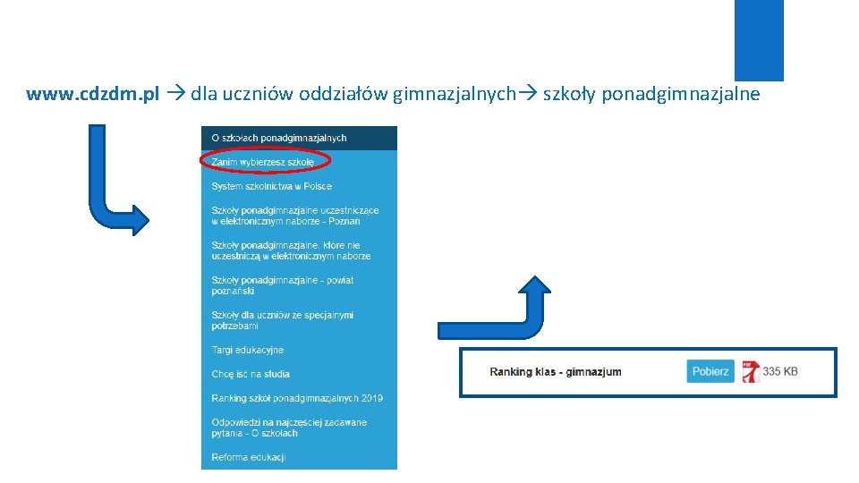 www. cdzdm. pl dla uczniów oddziałów gimnazjalnych szkoły ponadgimnazjalne 