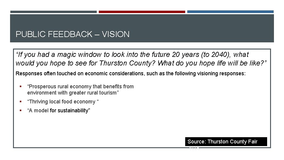 PUBLIC FEEDBACK – VISION “If you had a magic window to look into the